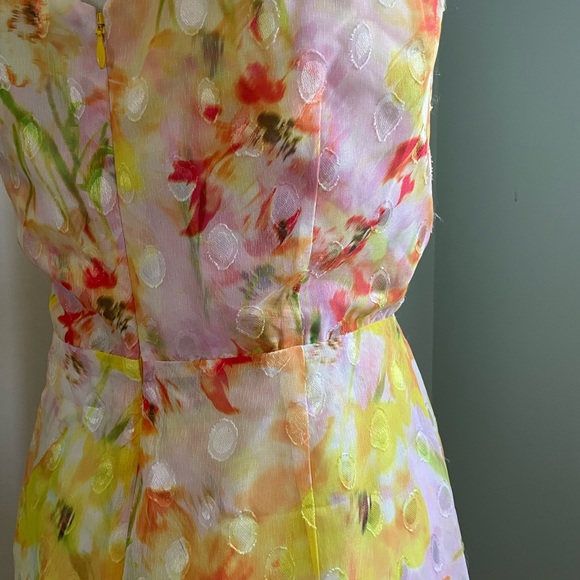 NWOT Marchesa Silky Printed Ruffle Mini Dress - Picture 11 of 14
